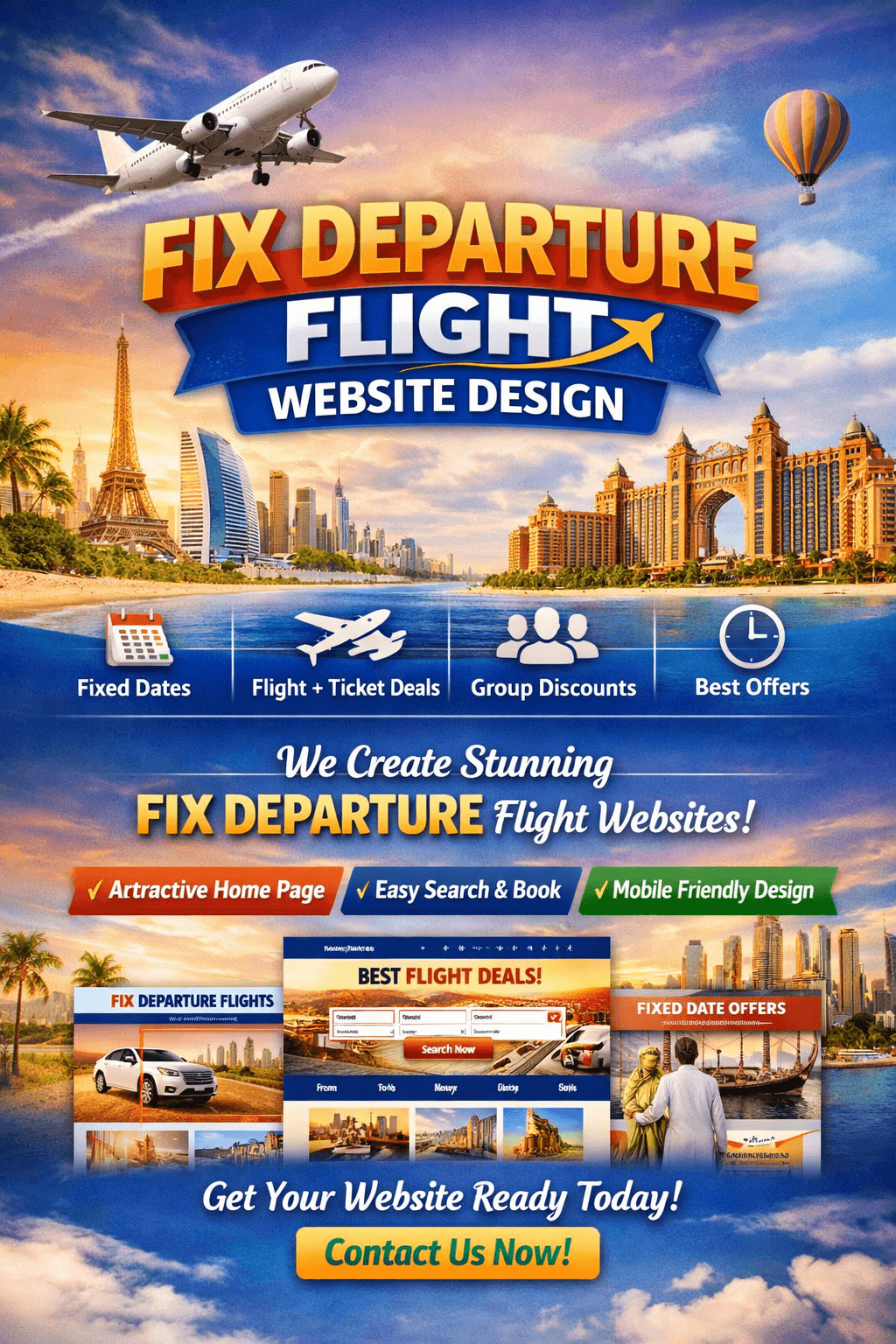 Fix Departure Flight Website Development – Create Travel Booking Portals Easily