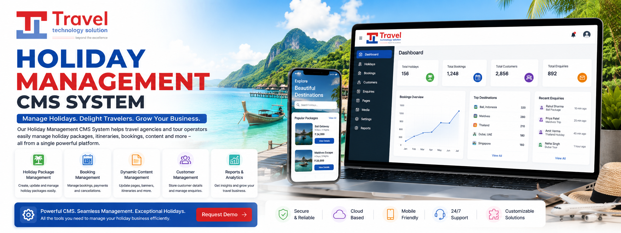 Holiday management CMS system