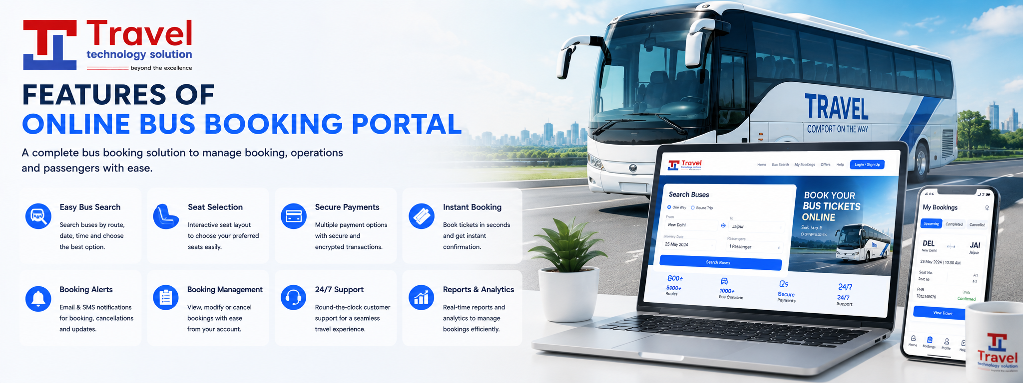 Features of online bus booking Portal