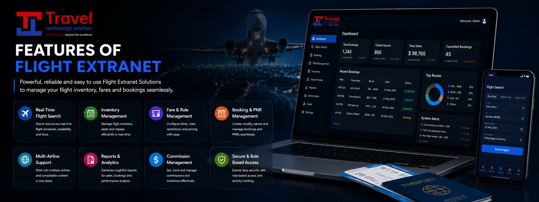 Features of Flight Extranet