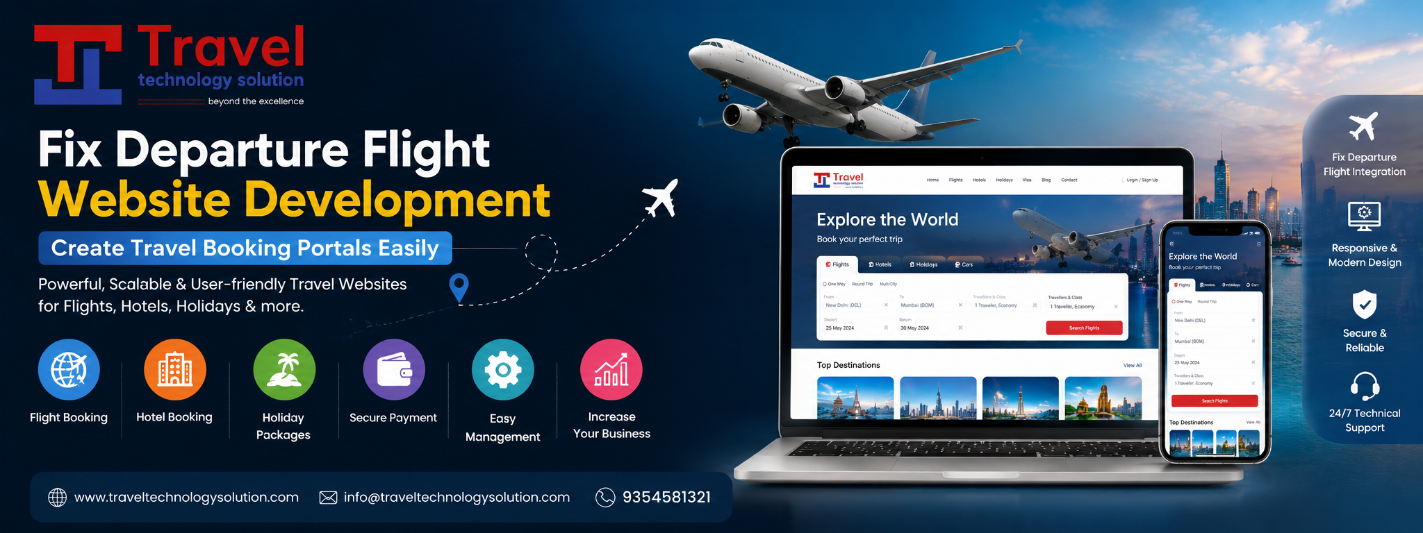 Fix Departure Flight Website Development – Create Travel Booking Portals Easily