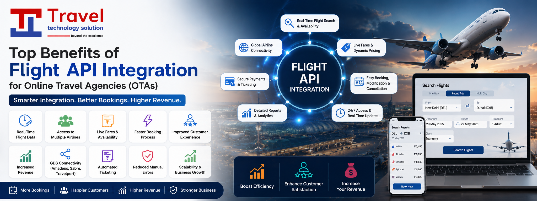 Top Benefits of Flight API Integration for Online Travel Agencies (OTAs)