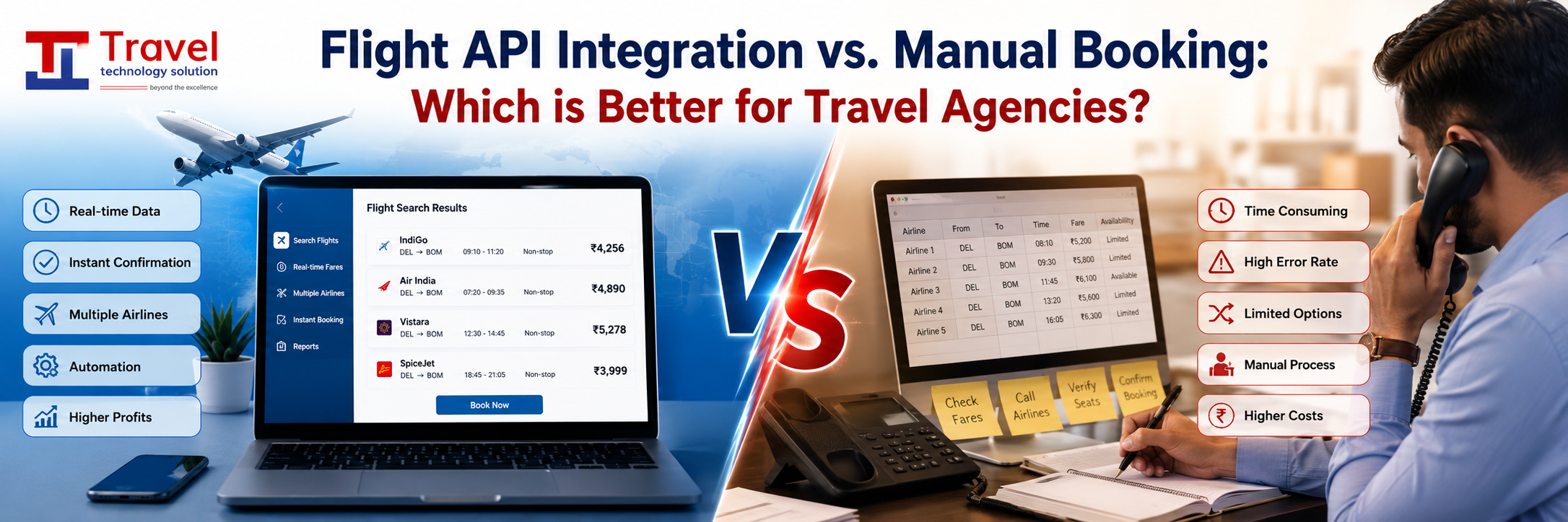 Flight API Integration vs. Manual Booking: Which is Better for Travel Agencies?